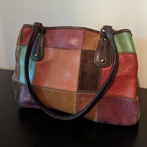 Colorblock Leather Handbag